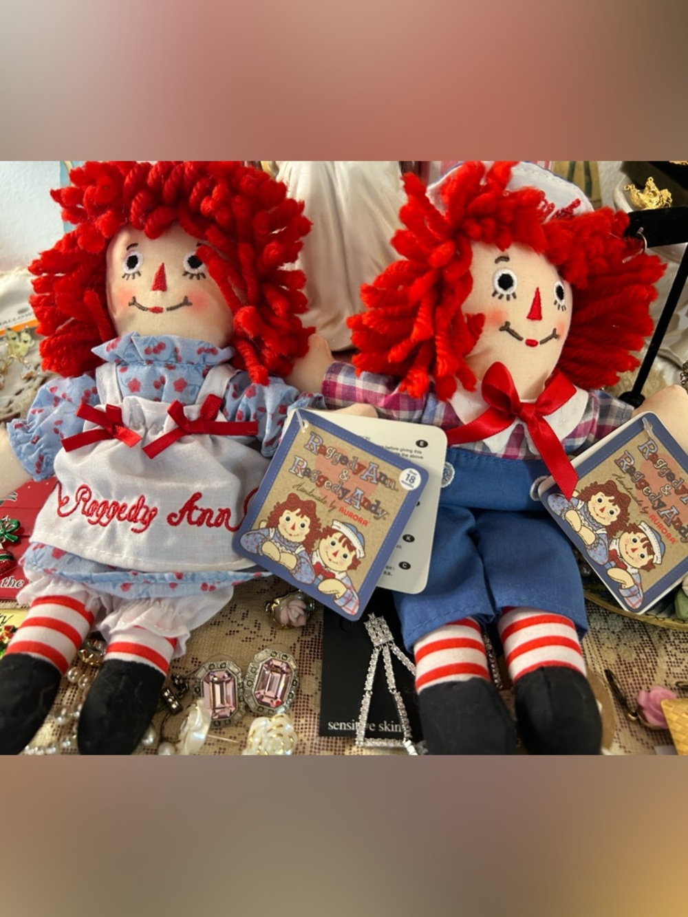 Raggedy Ann & Andy Plush Dolls - Red Hair Pair